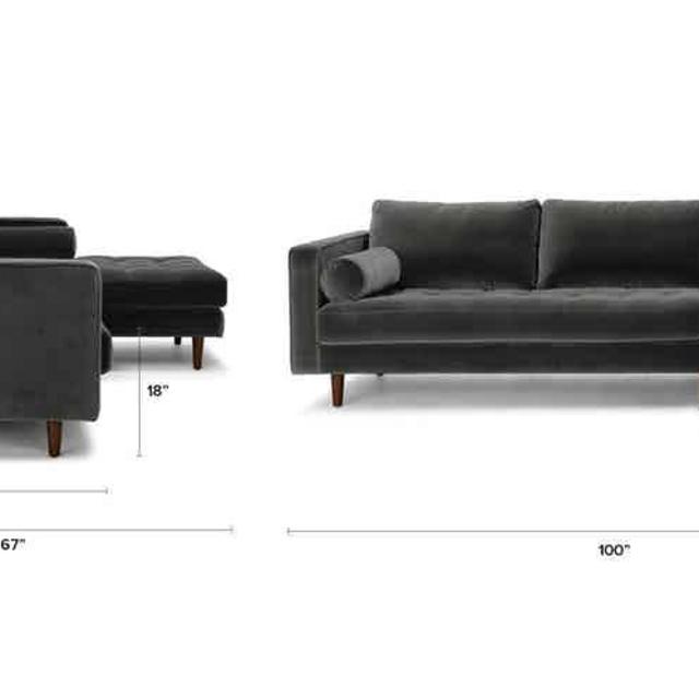 Sven Shadow Gray Right Sectional Sofa