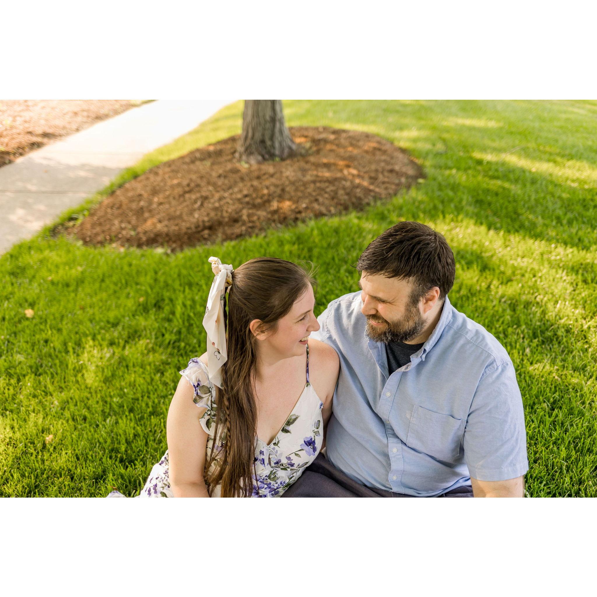 We did an Engagement photo shoot through Minnetrista's paths and gardens in June of 2023.