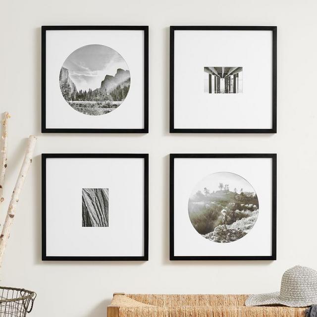 Wood Gallery Frame, 18"x18" (5"x7", 12" Round Opening) - Black