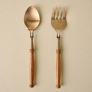 Antiqued Wood Serving Set