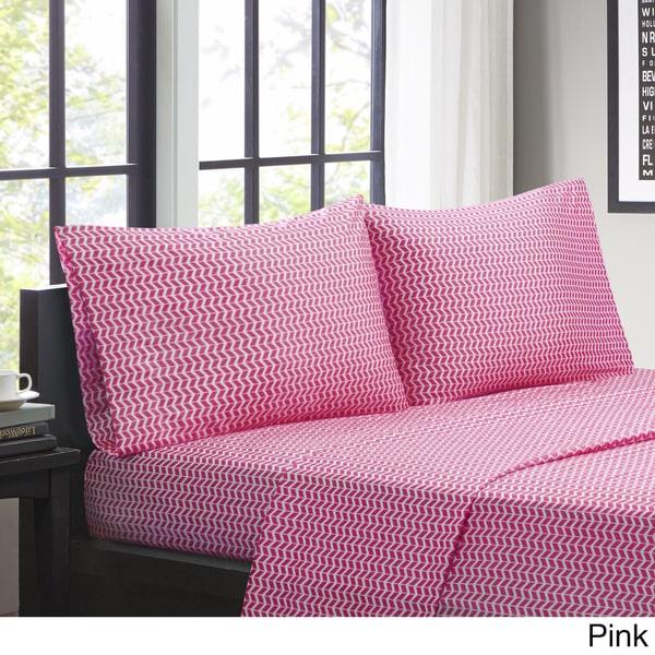 Intelligent Design Chevron Microfiber Sheet Set