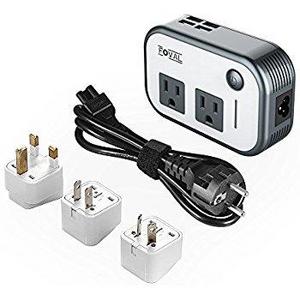 BESTEK Universal Travel Adapter 220V to 110V Voltage Converter with 6A 4-Port USB Charging and UK/AU/US/EU Worldwide Plug Adapter