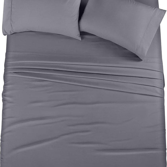 Utopia Bedding King Bed Sheets Set - Pack of 2 - Brushed Microfiber - Shrinkage and Fade Resistant - Easy Care (Grey)