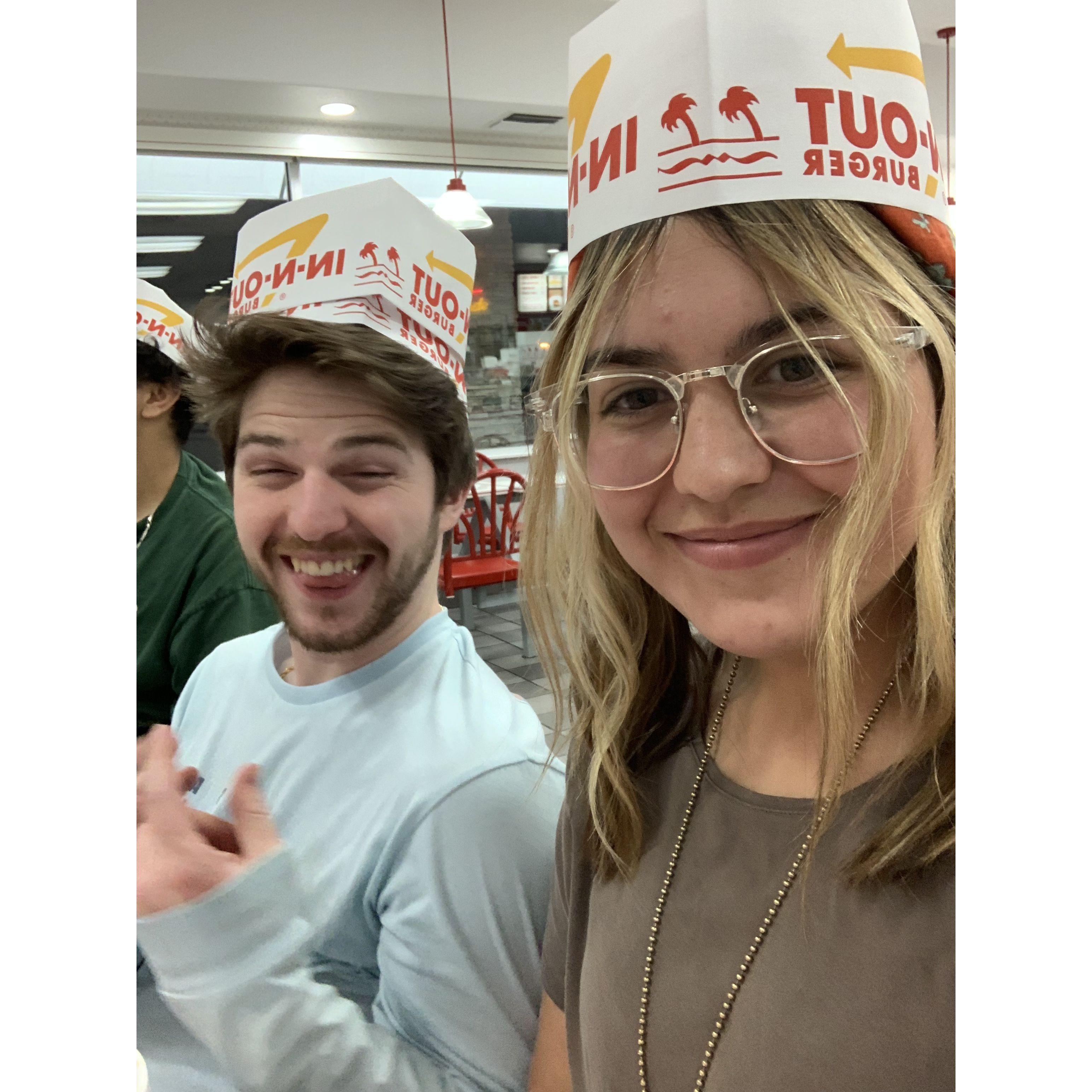 Group hang at In-N-Out, this is the night Daniel realized he liked Kenzie