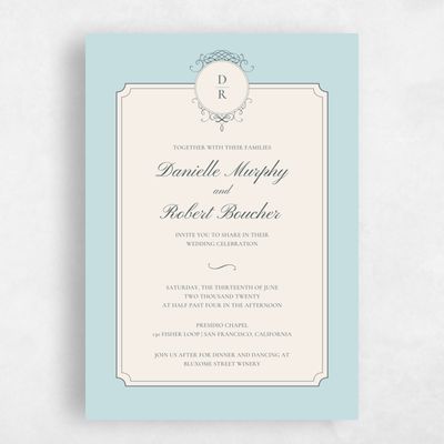 Sky, Blue Wedding Invitation - Malta Stamp