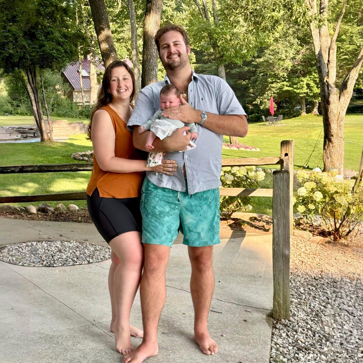 A family photo after getting engaged at Big Blue Lake (2025).