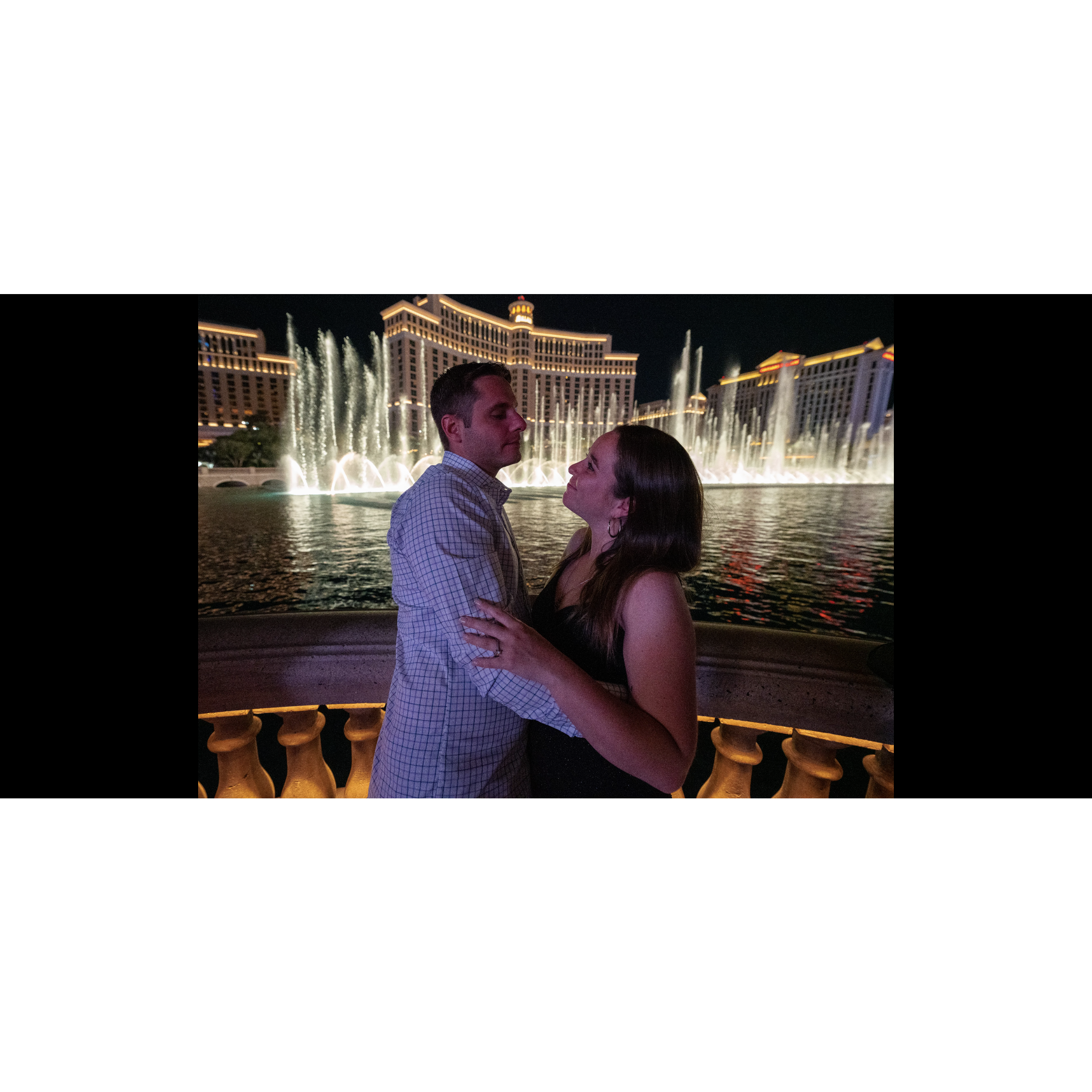 Dancing in front of the Bellagio fountain being sweet and goofy, as per usual