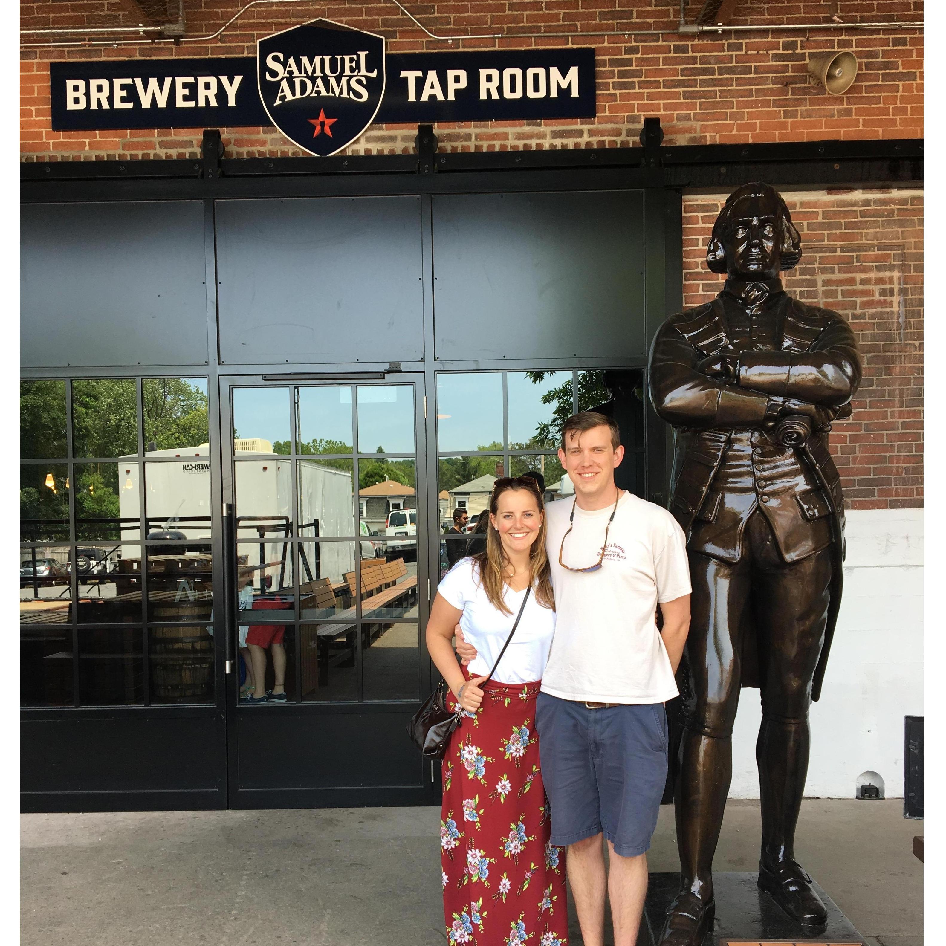 At the Sam Adams Brewery in Boston