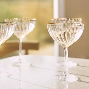 Waterfall Coupe Glasses | Color: Honey