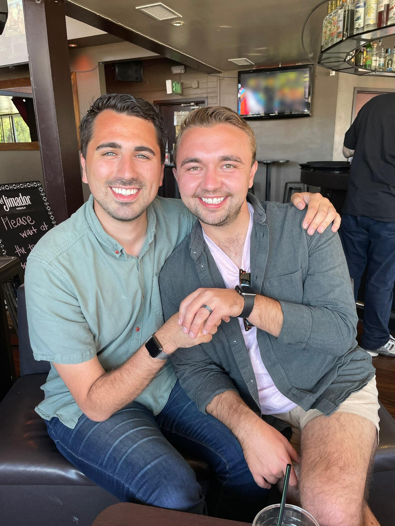 Celebrating our engagement in the Castro - March 27, 2021.