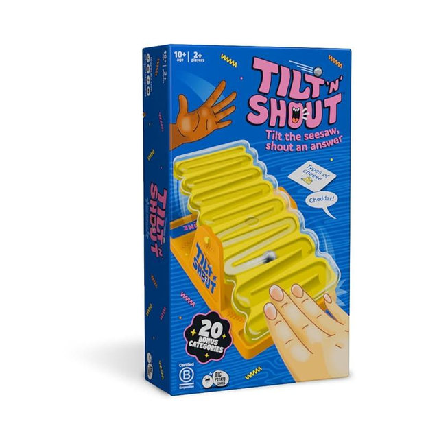 Big Potato Tilt ’n’ Shout – Fast-Paced Family Board Game for Adults & Kids | Shout Out Trivia Party Game with Categories & Bonus Content | New Board Games 2025