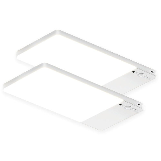 FULEN 2 Pack Rechargeable Motion Sensor Ceiling Light Upgraded, Cordless Closet Light with 12000mAh Battery, LED Shower Light for Bathroom,Pantry,Porch,Garage,3000K/4500K/6000K, Remote Control