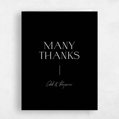 Black Typography Wedding Thank You - Piccola Portrait