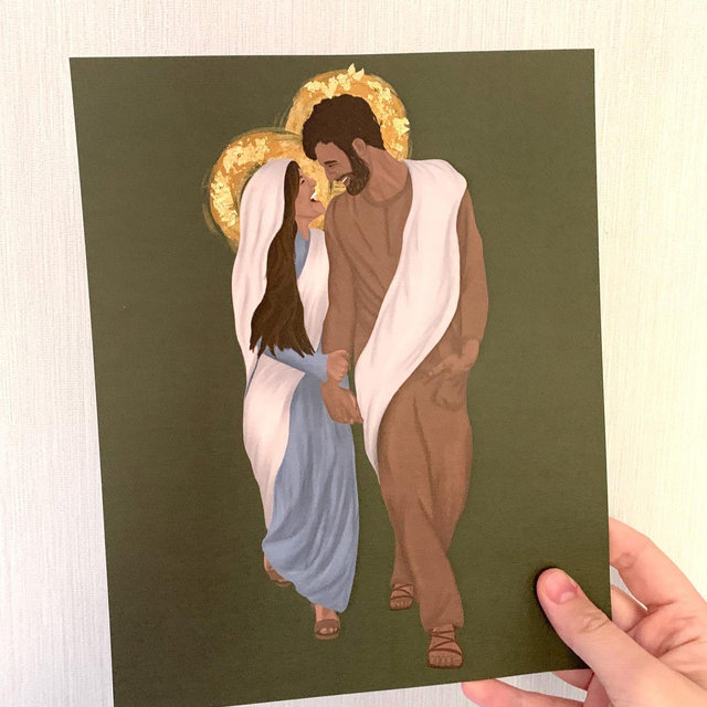 The Joy of Marriage Mary and Joseph Gold Print | LIMITED QUANTITY