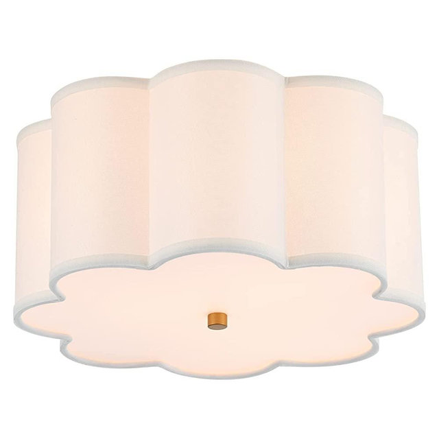 MhyTogn Semi Flush Mount Ceiling Light Fixture, Modern Close to Ceiling Lamp with Cream White Fabric Drum Shade for Nursery Kids Room Bedroom Kitchen Hallway Entryway 3-Light