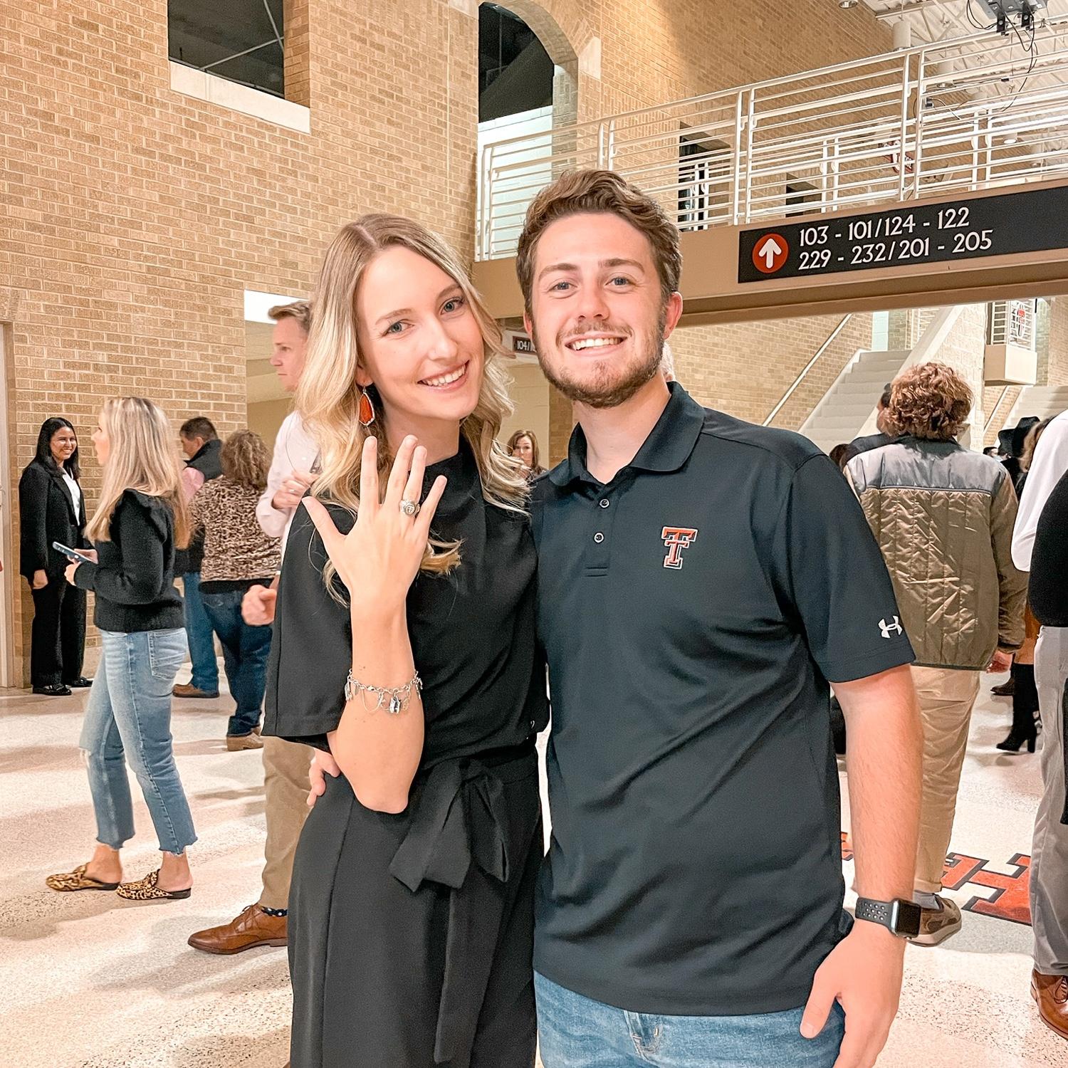 Kaitlin crushed her 75 hours at Texas Tech and Christopher cheered her on at her ring ceremony