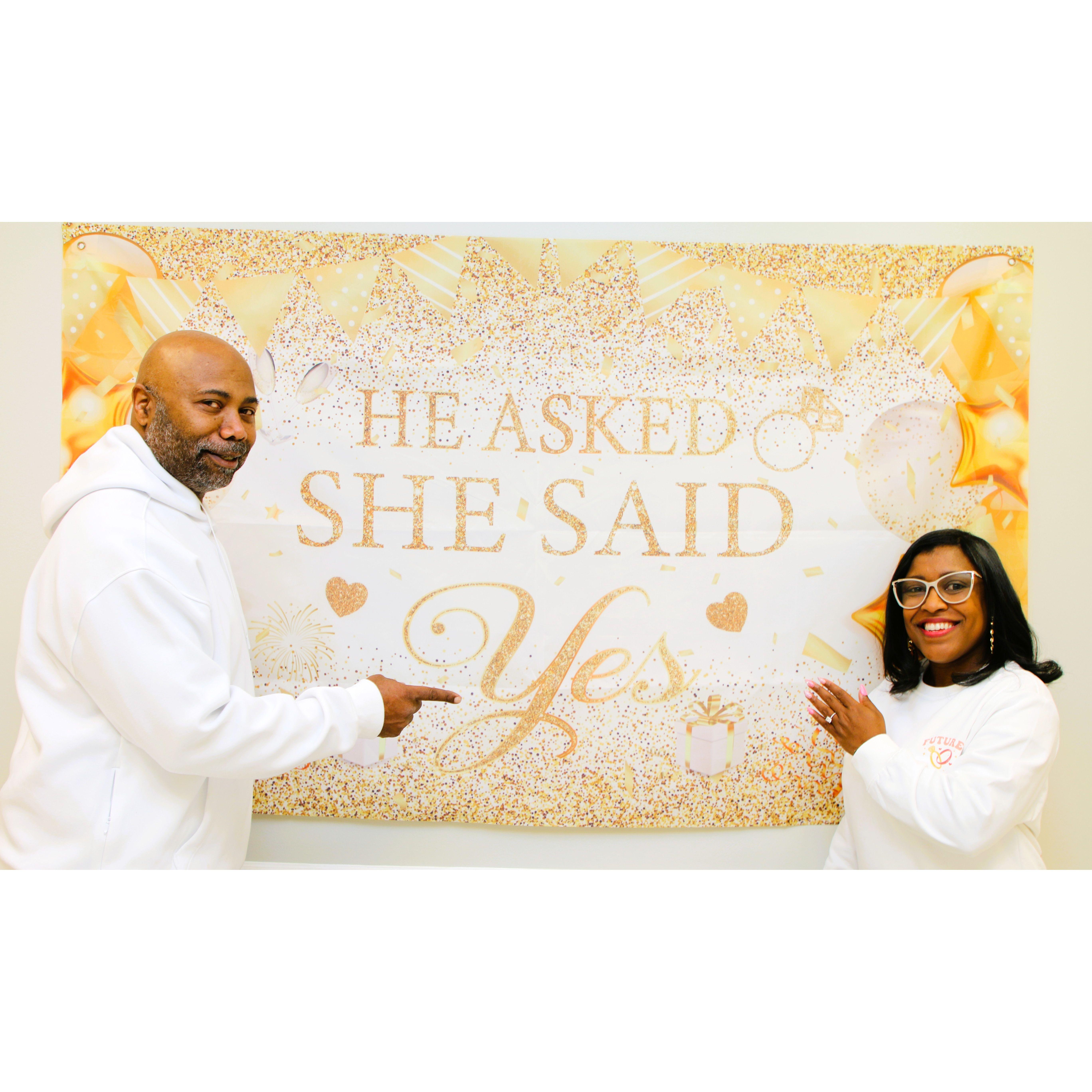 Another photo at our engagement party.