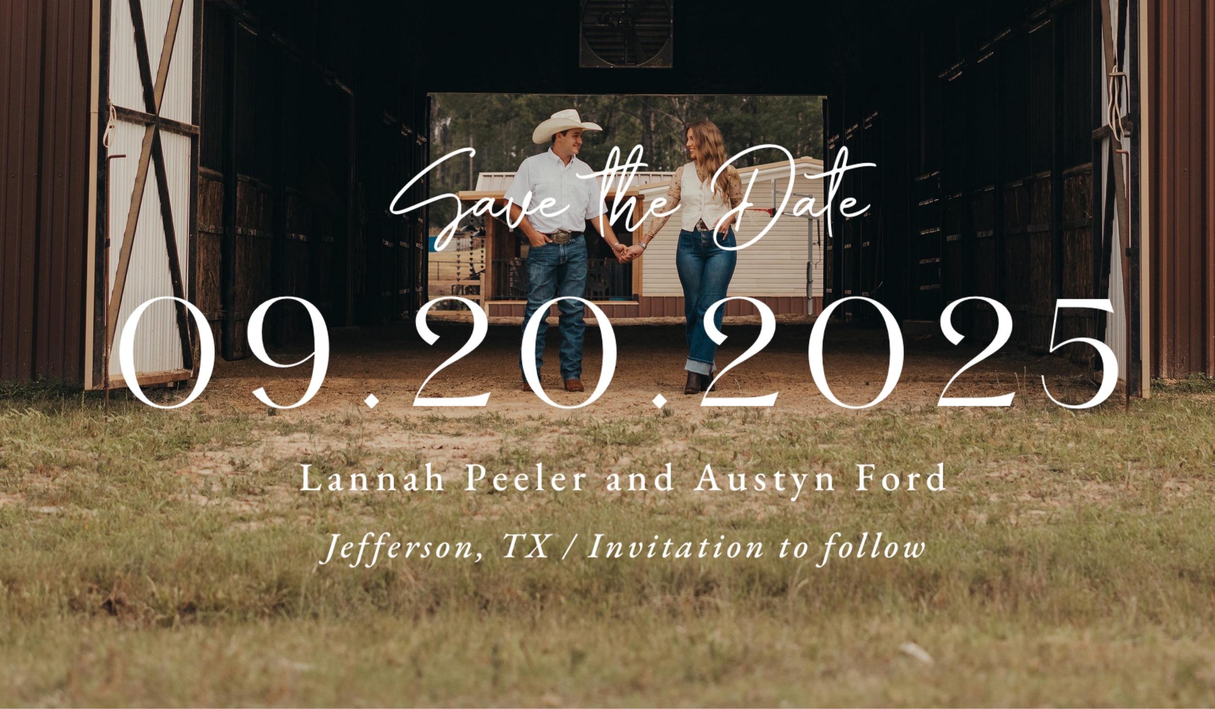 The Wedding Website of Lannah Peeler and Austyn Ford