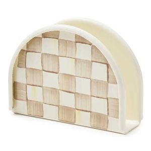 MacKenzie-Childs Mocha Check Napkin Holder