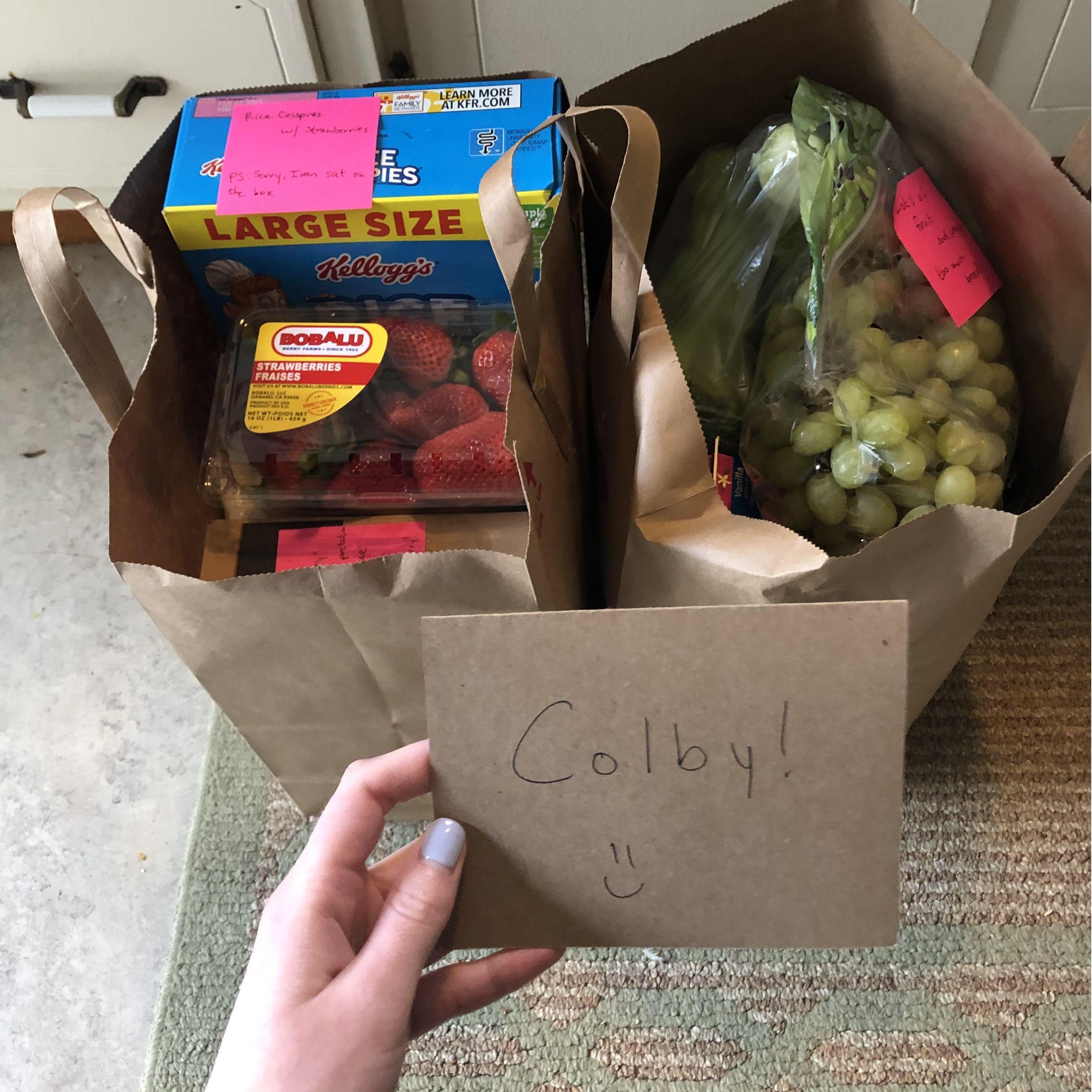 the moment Colby knew- during the first month of the pandemic when everything was scary, Austin dropped off all of the groceries Colby said she was craving