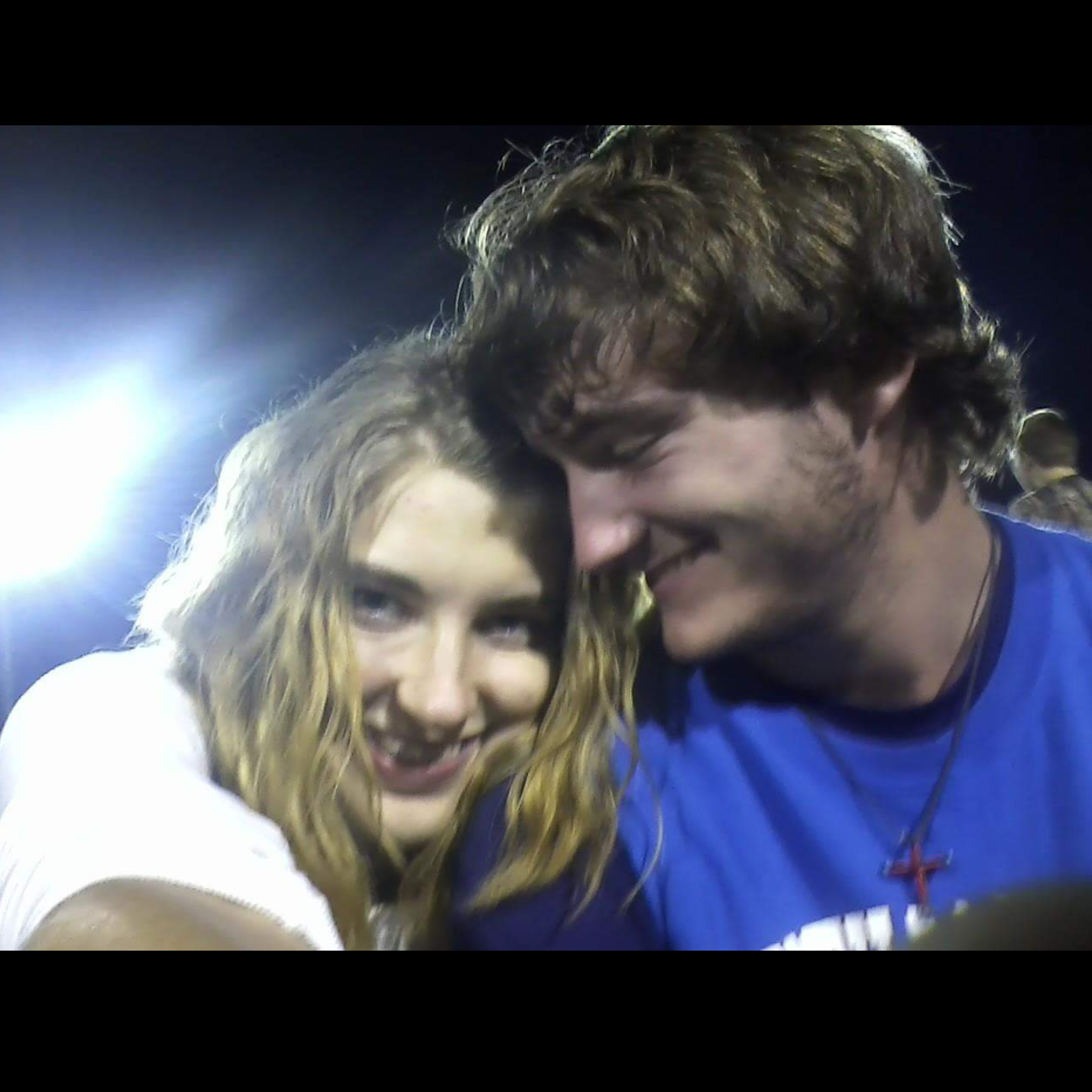 This was at Relay for Life one year. We were on the football field acting goofy.