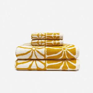 Ciao Zen Bath Towel - Mustard 2-Piece Bundle (2 Hand Towels + 2 Bath Towels