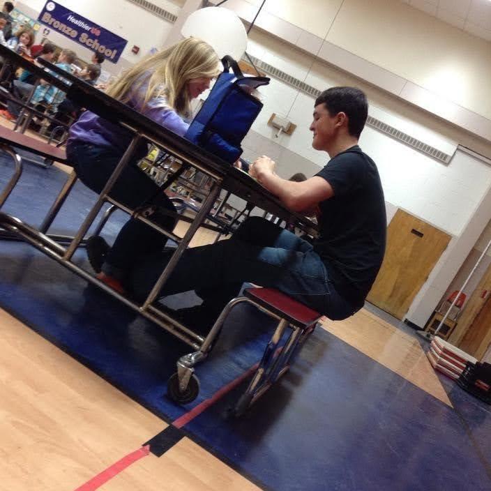 Middle school lunch date. 