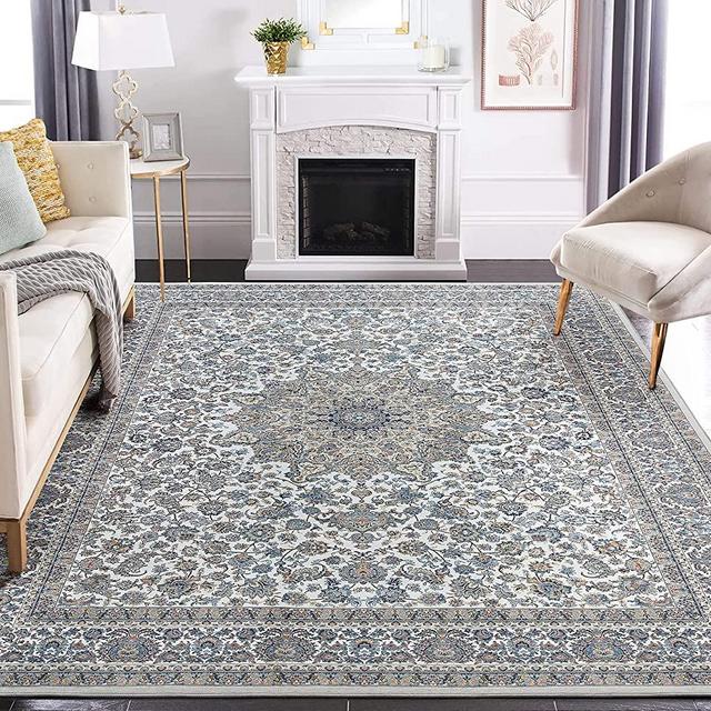 Area Rug Living Room Rugs: 5x7 Oriental Persian Floral Distressed Carpet Large Machine Washable Indoor Non Slip Decor Carpets for Under Dining Table Farmhouse Bedroom Nursery Home Office Multi
