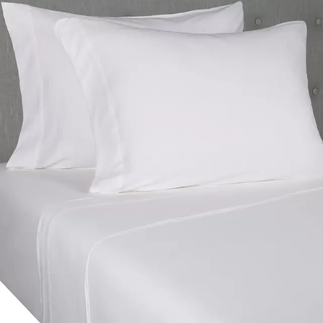 Simply Essential™ Heathered Jersey Queen Sheet Set in White