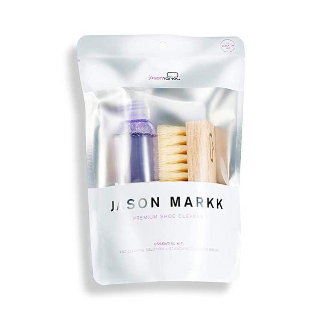 Jason Markk Essential Kit - 4 oz. Premium Shoe Cleaner & Standard Brush - Biodegradable and Free from Harsh Chemicals - Cleans and Conditions up to 100 pairs of Sneakers - Removes Dirt and Stains