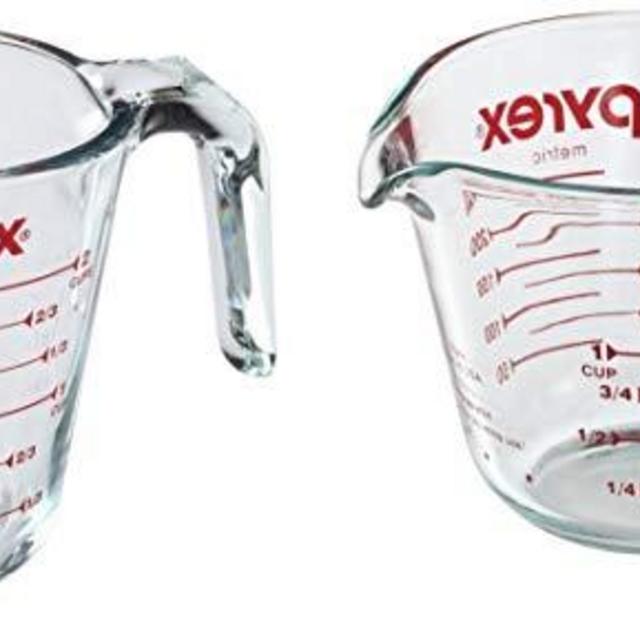 Pyrex Prepware Measuring Cup, Clear with Red Measurements, Set of 1-Cup and 2-Cup