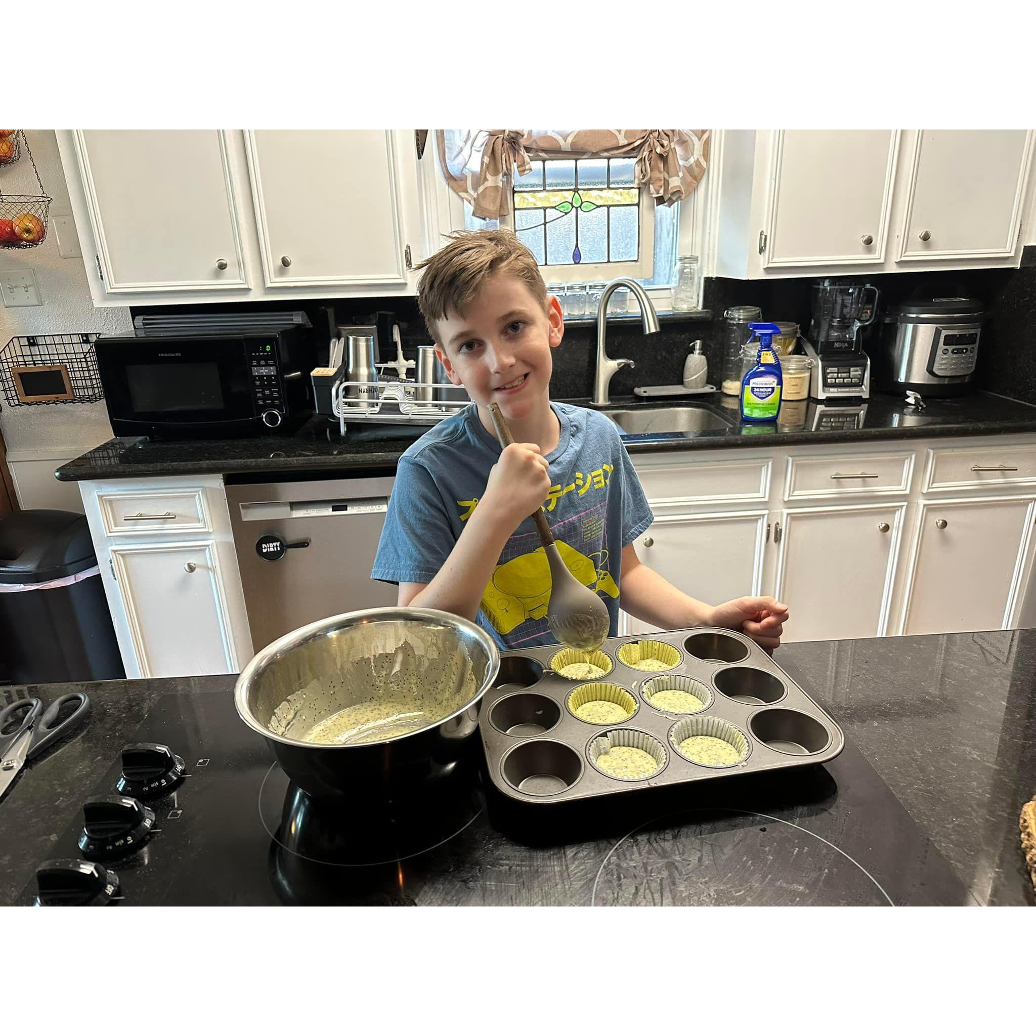 Kathryn's speciality in the kitchen is baking, where she passes this on to the boys....