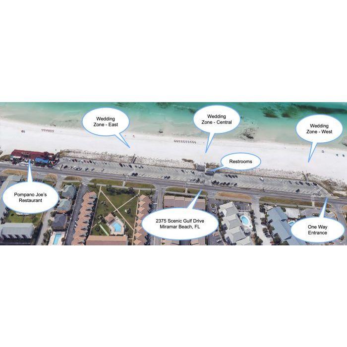 Aerial map view of ceremony location - we are at EAST