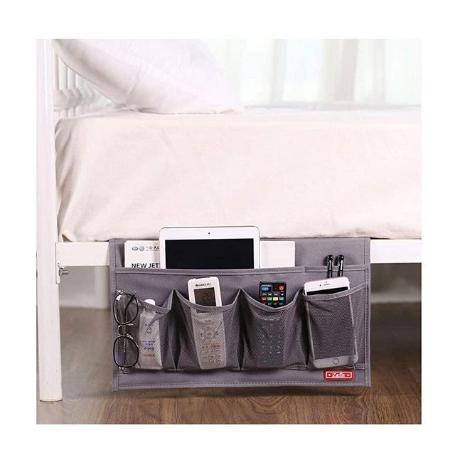 Zafit 6 Pockets Bedside Storage Organizer, Table cabinet Storage Organizer Bedside Organizer Caddy for Remotes Phone Glasses (Grey)