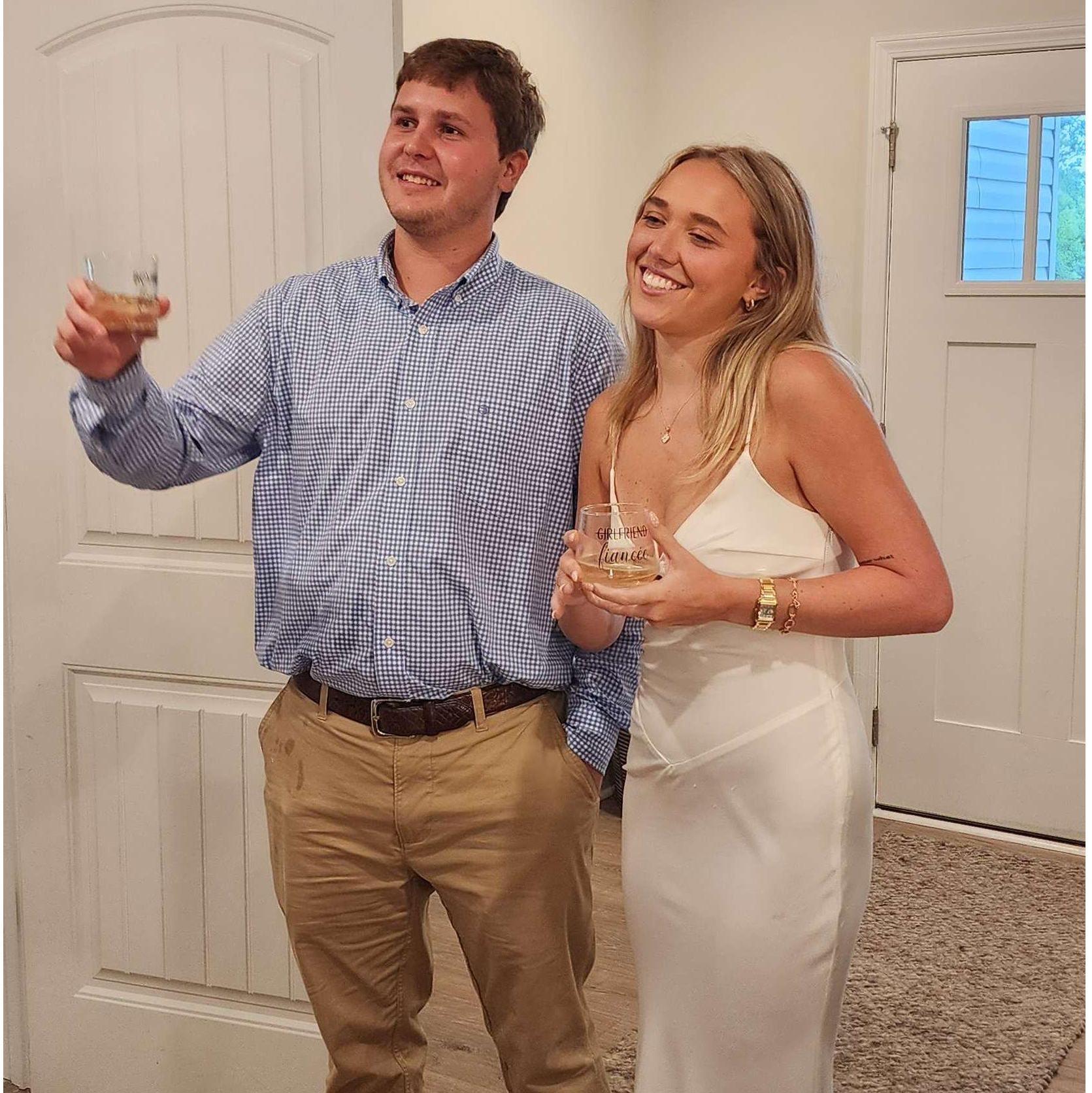 First toast as fiancee's!