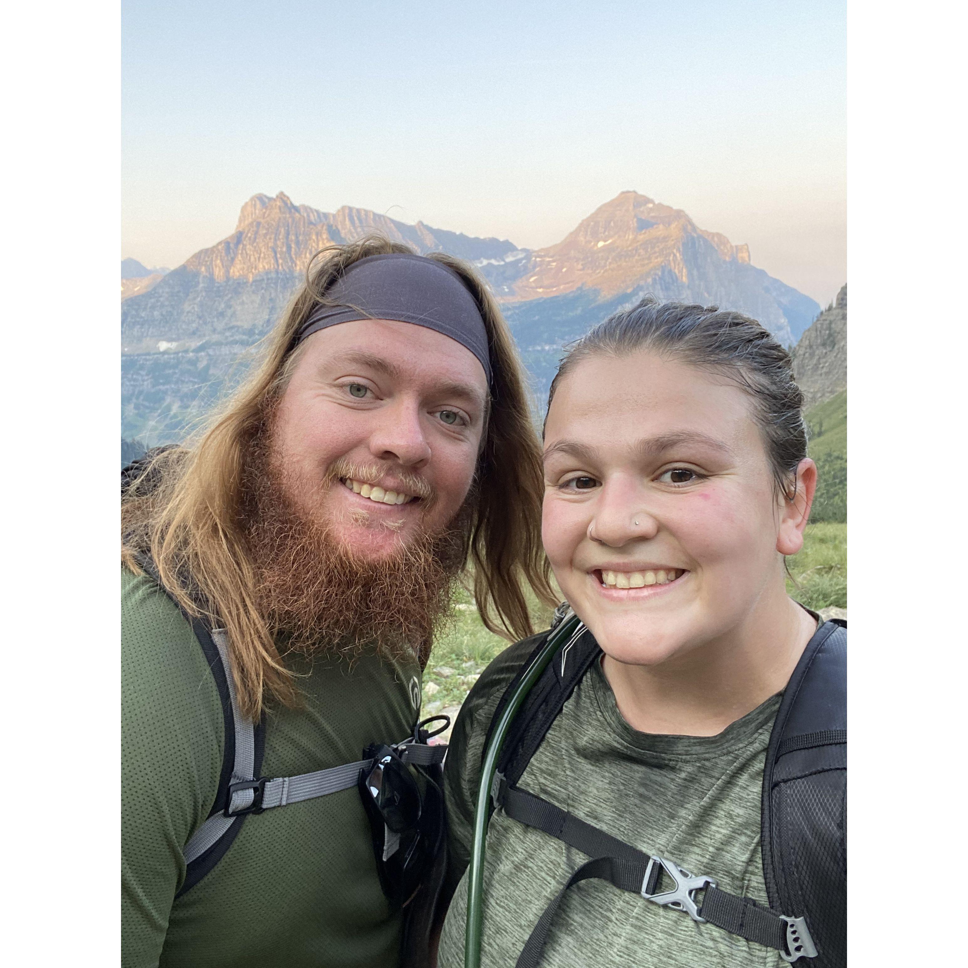Justin and I hiking Logsn’s Pass in Glacier. This 14 mile hike involved several mountain goats, deer, ram and a grizzle bear.