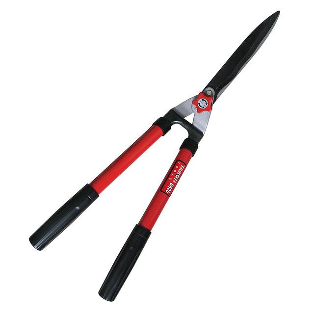 TABOR TOOLS B620 Hedge Shears for Trimming Borders, Boxwood, and Bushes. 25" Manual Hedge Clippers with Professional Wavy Blade and Comfort Grip Steel Handles.