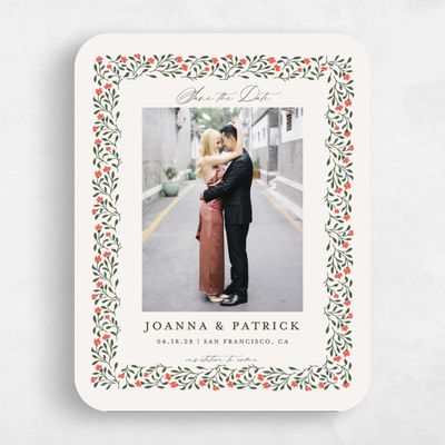 Beige Rounded Wedding Save the Date - Sabine Photo