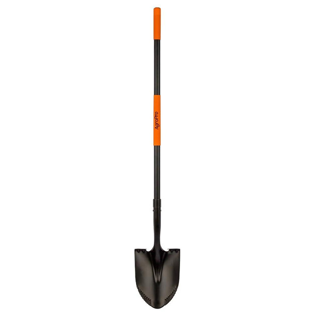 AgroPro Shovel for Digging, Metal Shovel with Long Fiberglass Handle, Heavy Duty Shovel for Digging, 58 Inches