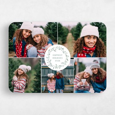 White Rounded Holiday Card - Percie