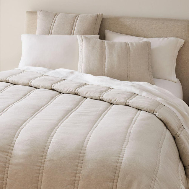European Flax Linen Comforter, Full/Queen Comforter, Natural Flax
