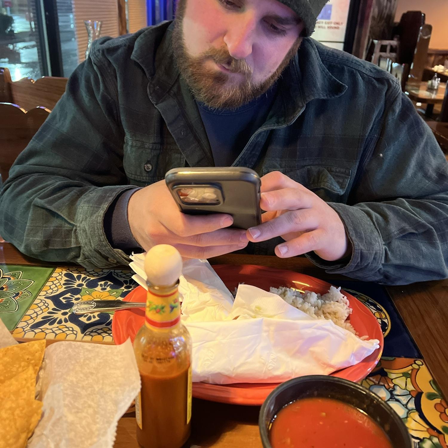 First date, kinda nervous (he didn’t know I snuck a pic)