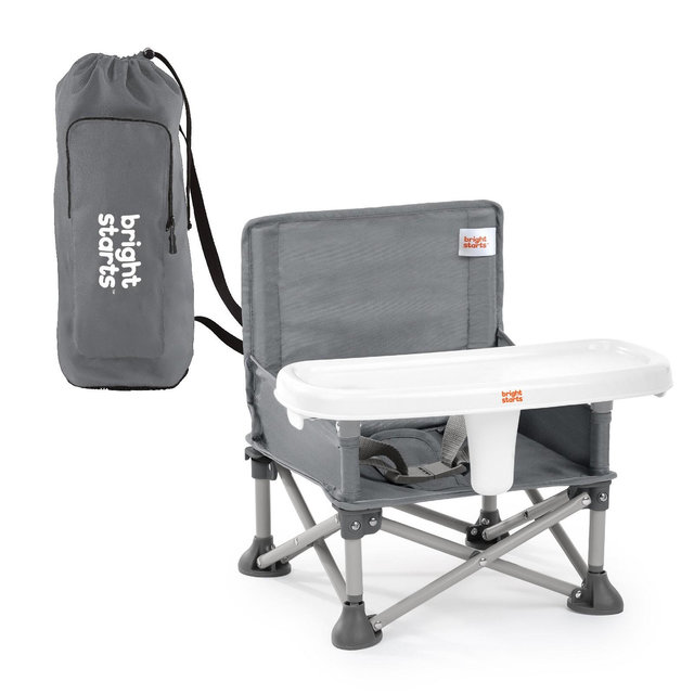 Bright Starts Pop N Sit Portable Booster Seat - Gray