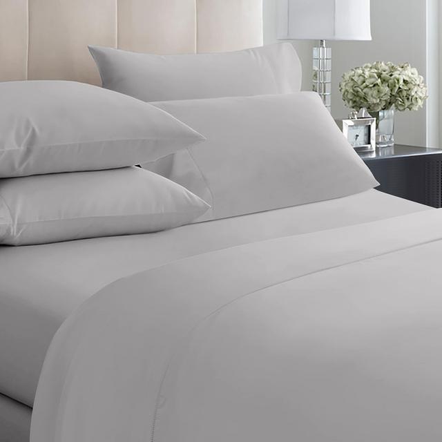 California Design Den Luxury Sheets 1000 Thread Count 100% Cotton Sheets, Very Smooth Soft Thick with Deep Pockets, Cotton Queen Sheet Set, 4 Pc Set (Light Gray)