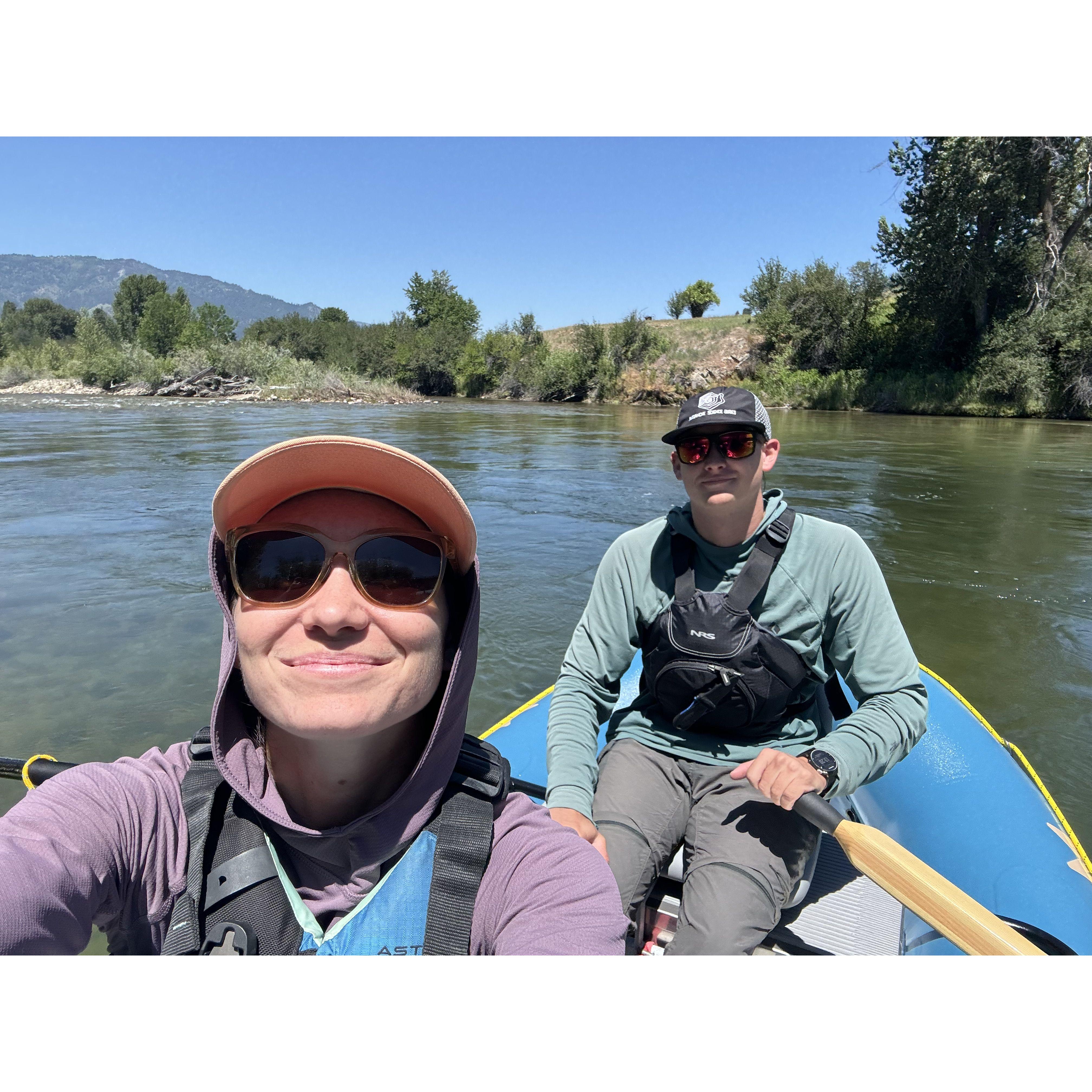 Enjoying time on the water together.