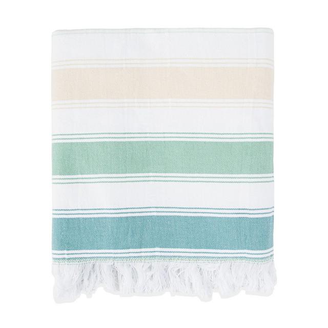 Arkwright Home Sand Free Beach Towel - 100% Cotton, Striped Design Options - Extra Large 35 x 75 - Nature
