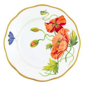 Herend American Wildflowers Salad Plate (California Poppy)