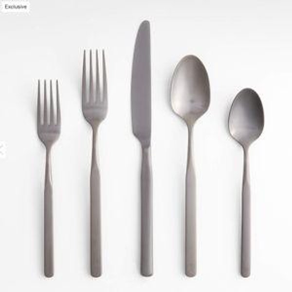 Mercer Gunmetal 5-Piece Place Setting | Crate & Barrel