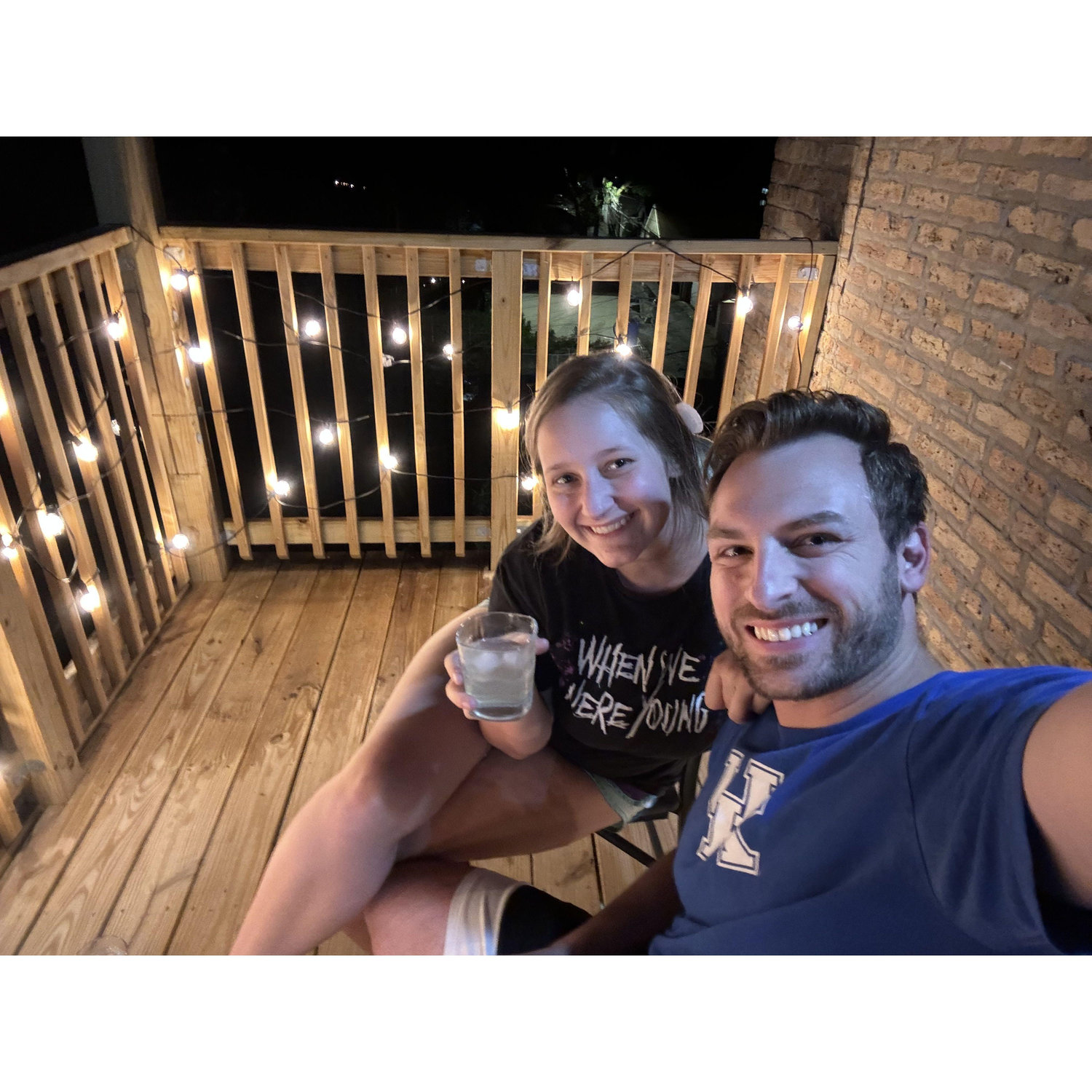 First night on our porch at our new apartment