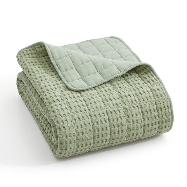 Levtex Home - Mills Waffle - Throw - Desert Sage Cotton Waffle - Throw Size 50 x 60in.